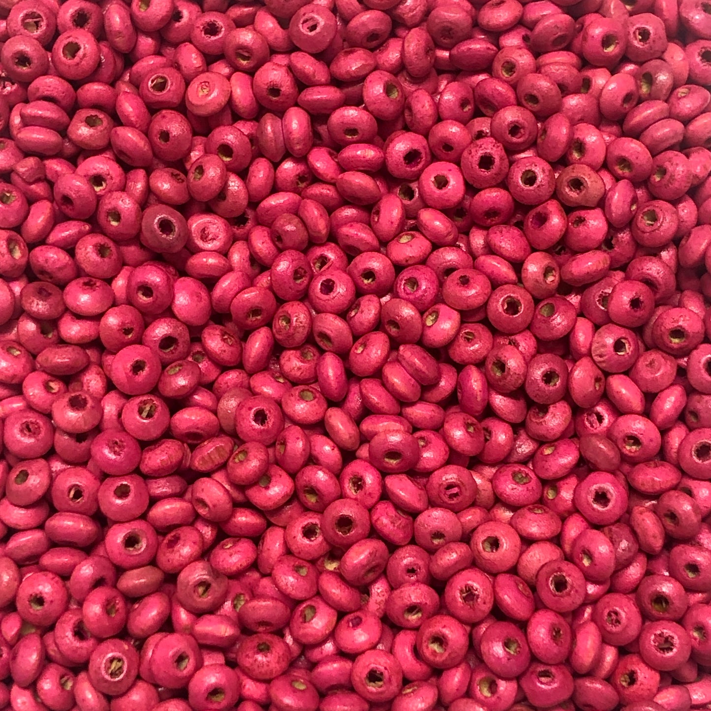 4mm Ufo Ahşap Boncuk - 17 Koyu Pembe