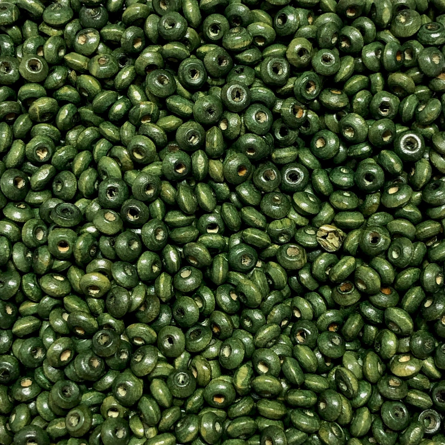 4mm Ufo Ahşap Boncuk - 20 - Koyu Yeşil - 2