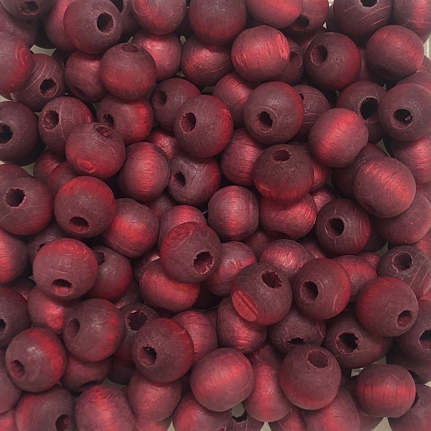 10mm Mat Ahşap Boncuk - 4 Bordo