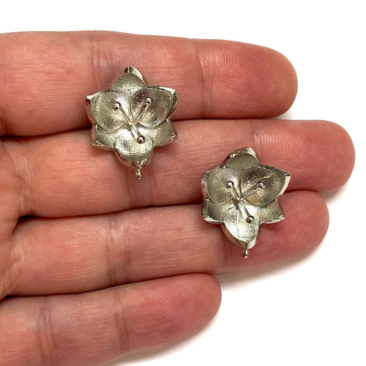 Rodyum Kaplama Çiçek Küpe Aparatı - 1