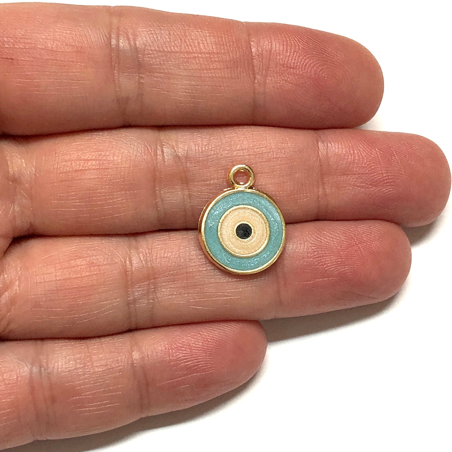 Altın Kaplama Mineli Nazar Sallantı - Mavi