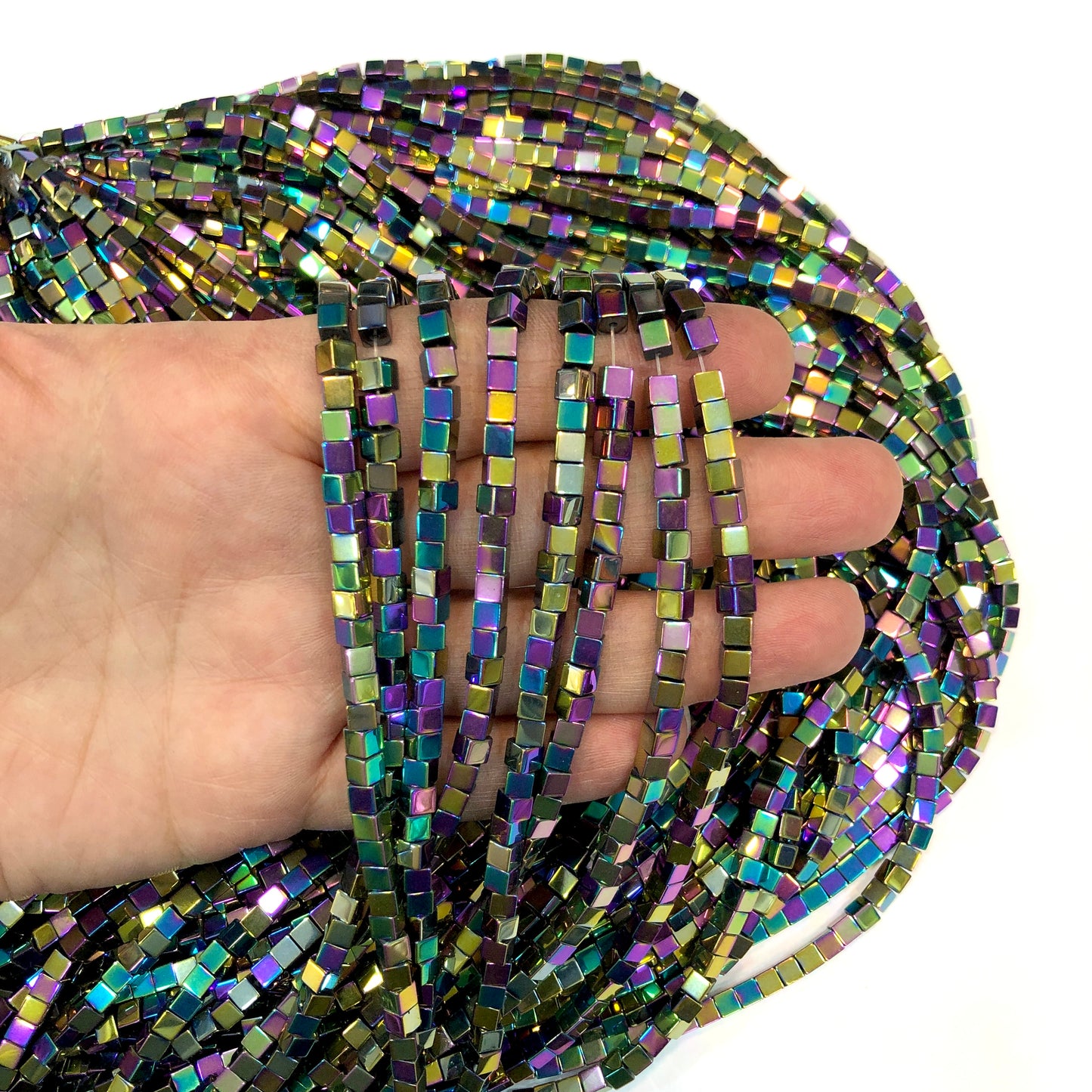 4mm Küp Hematit - Ebruli