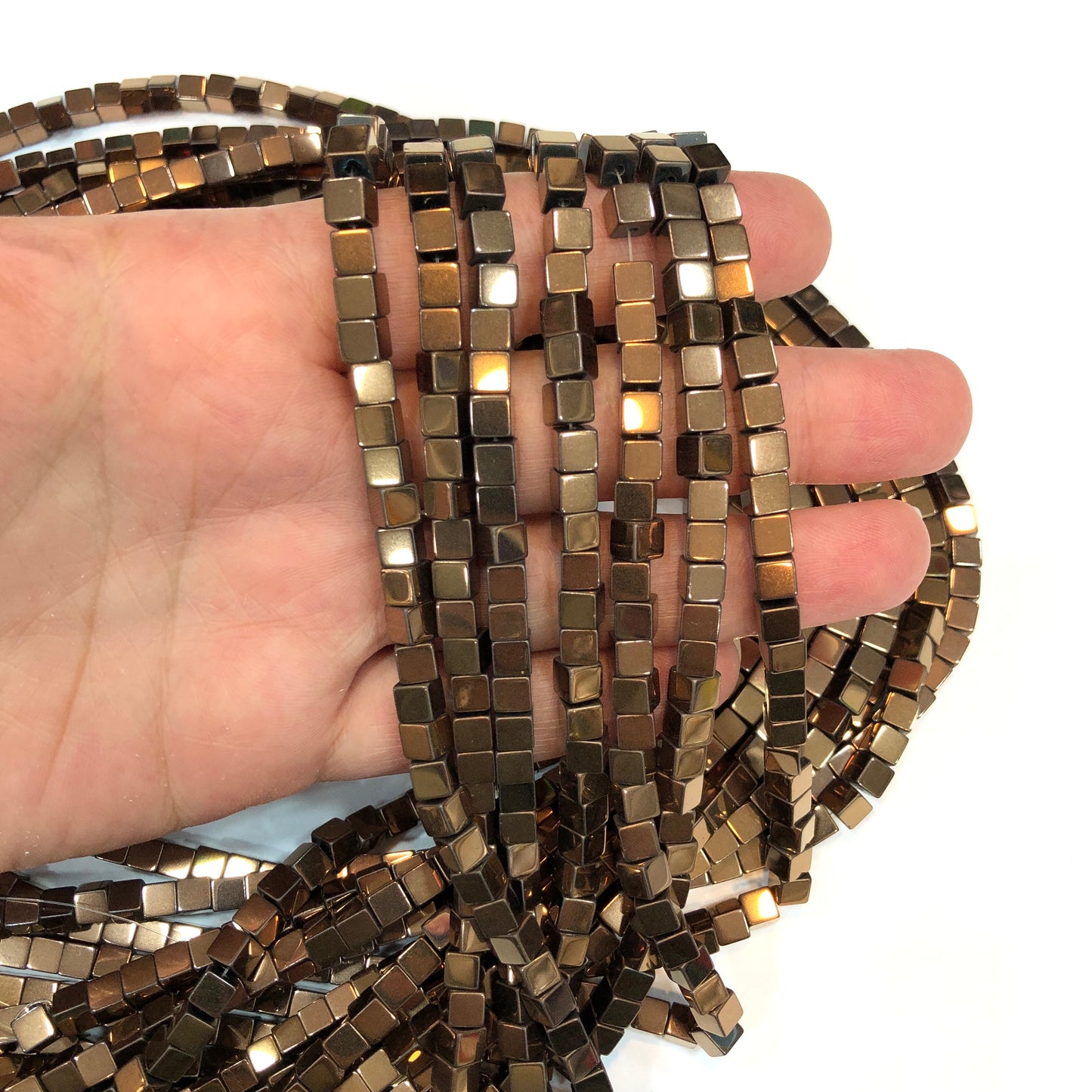 5mm Küp Hematit - Bakır