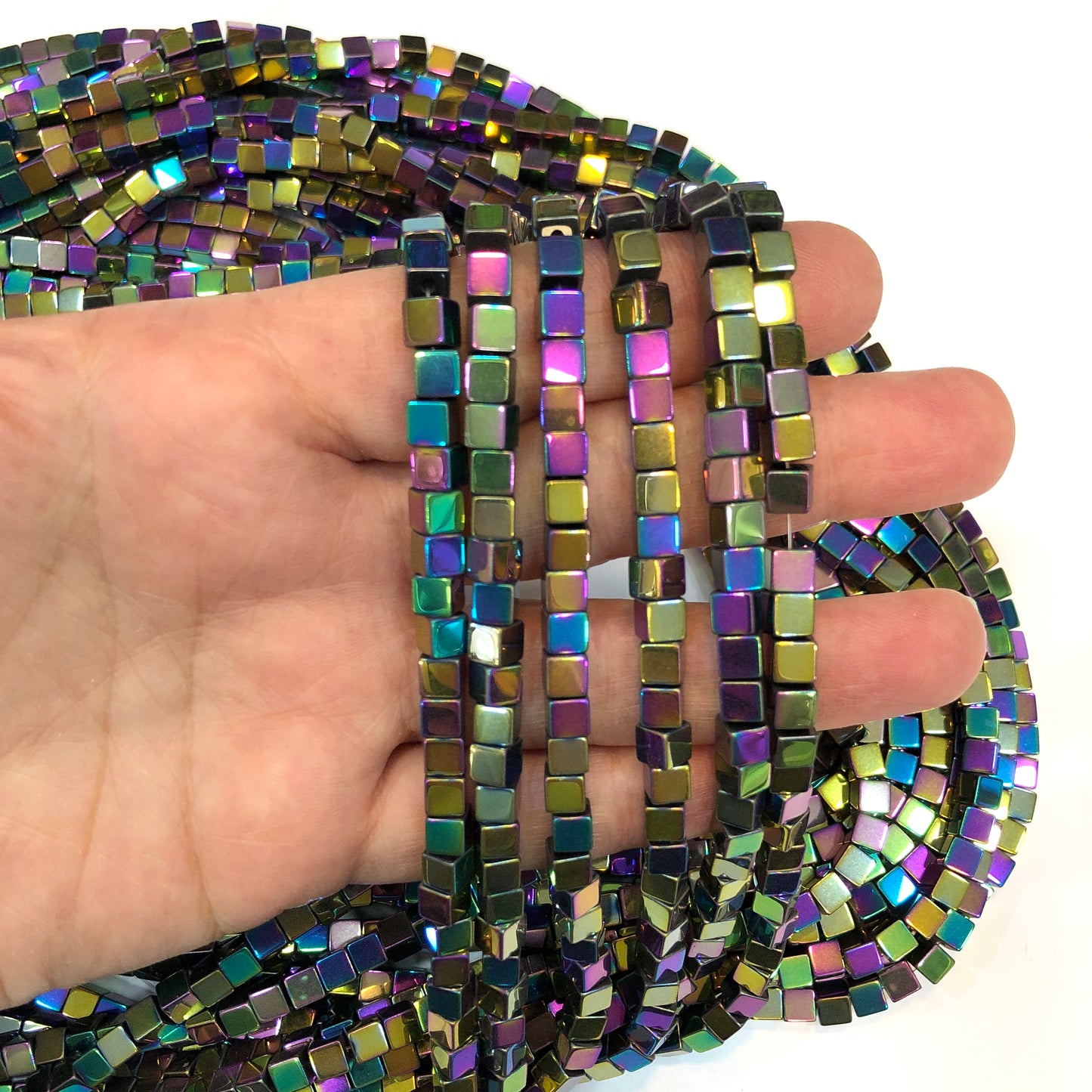 5mm Küp Hematit - Ebruli