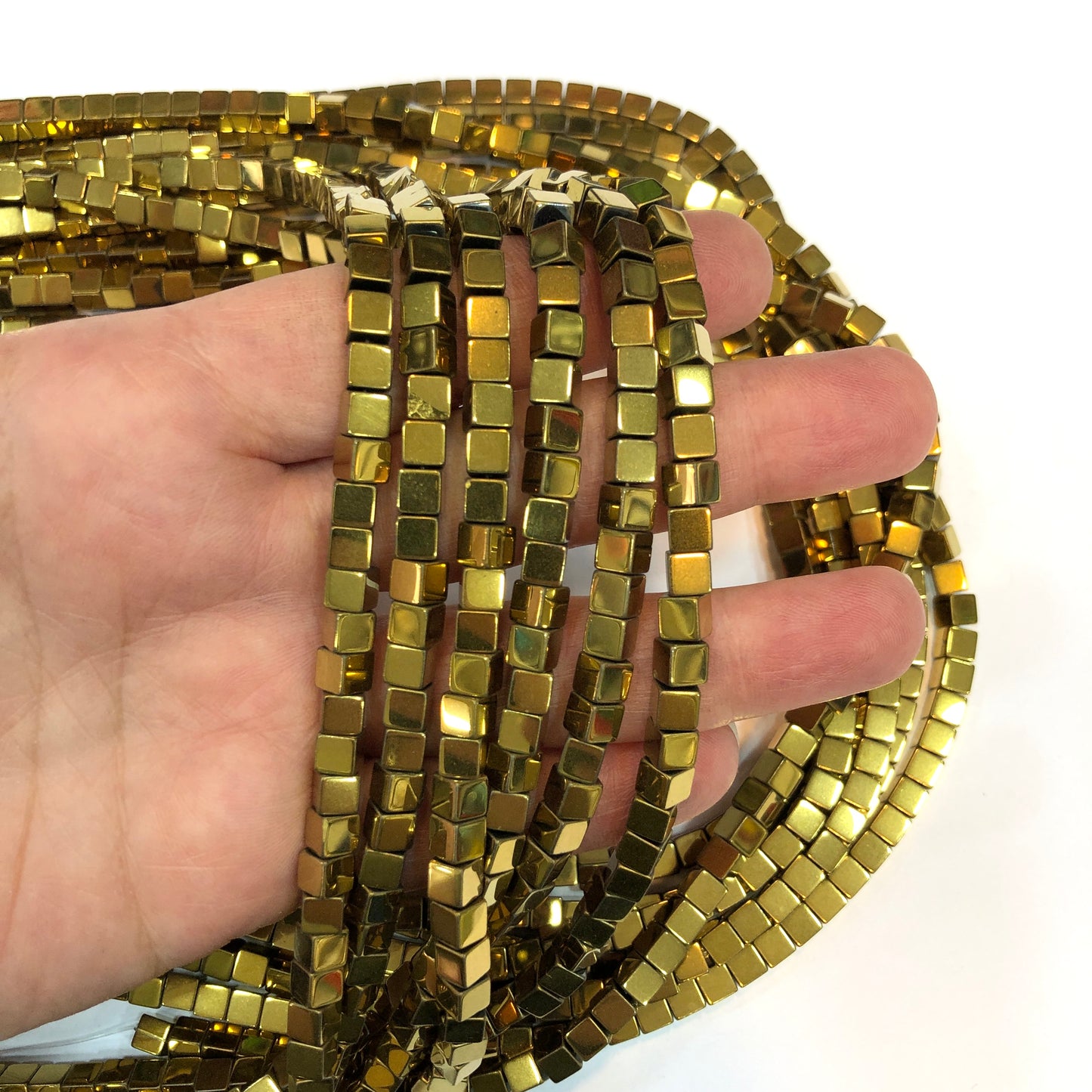 5mm Küp Hematit - Altın