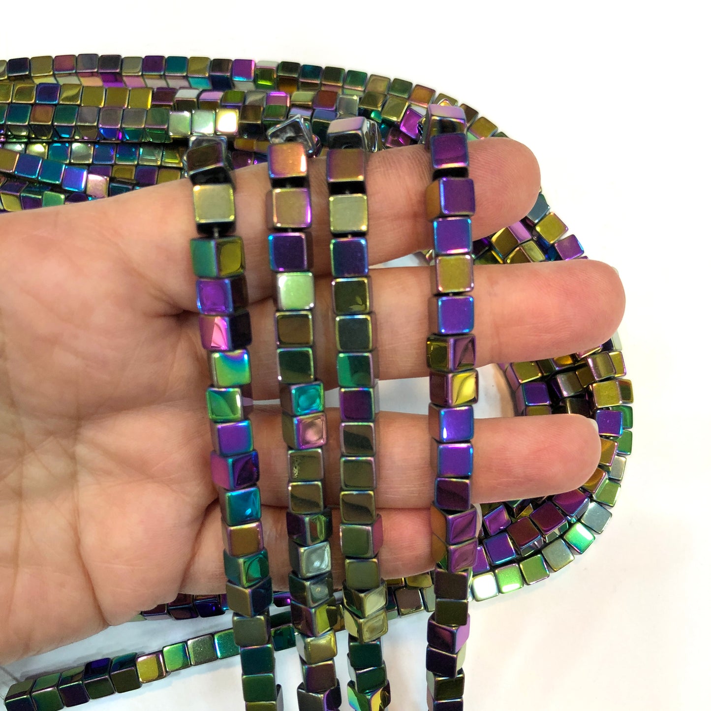 6mm Küp Hematit - Ebruli