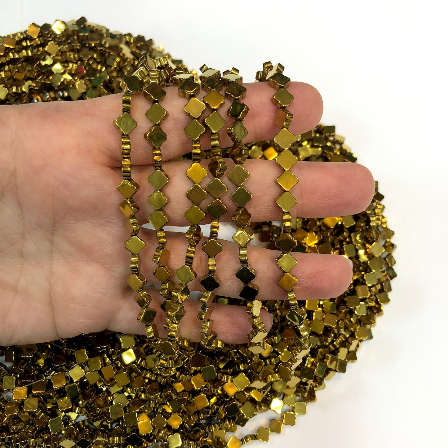 6mm Yonca Hematit - Altın