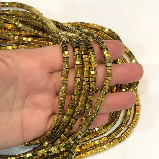 6x2mm Somun Hematit - Altın