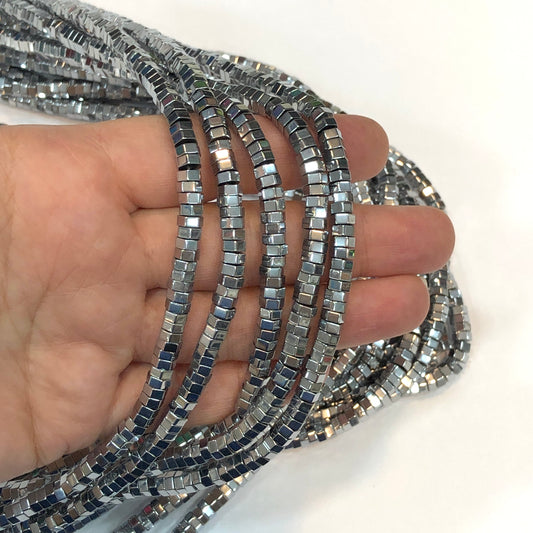 6x2mm Somun Hematit - Gümüş