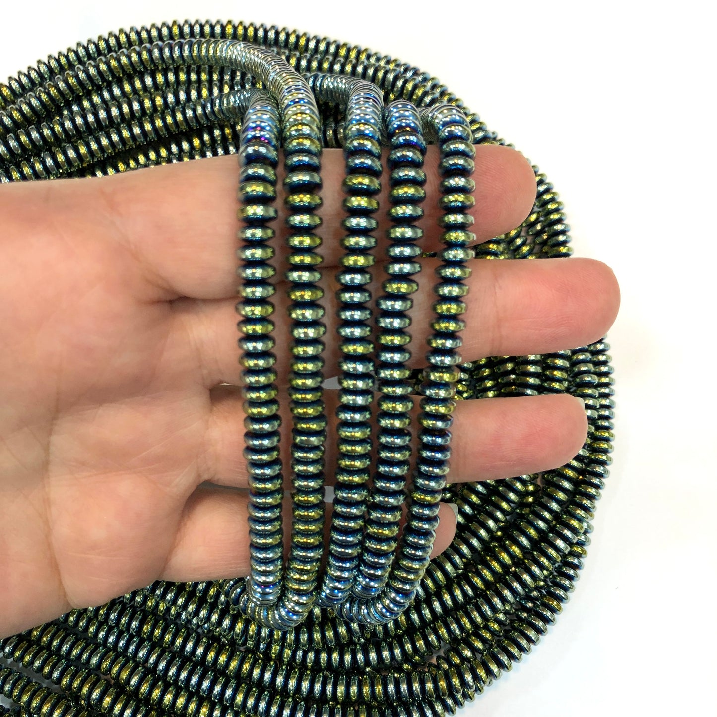 6mm Pul Hematit - Turkuaz