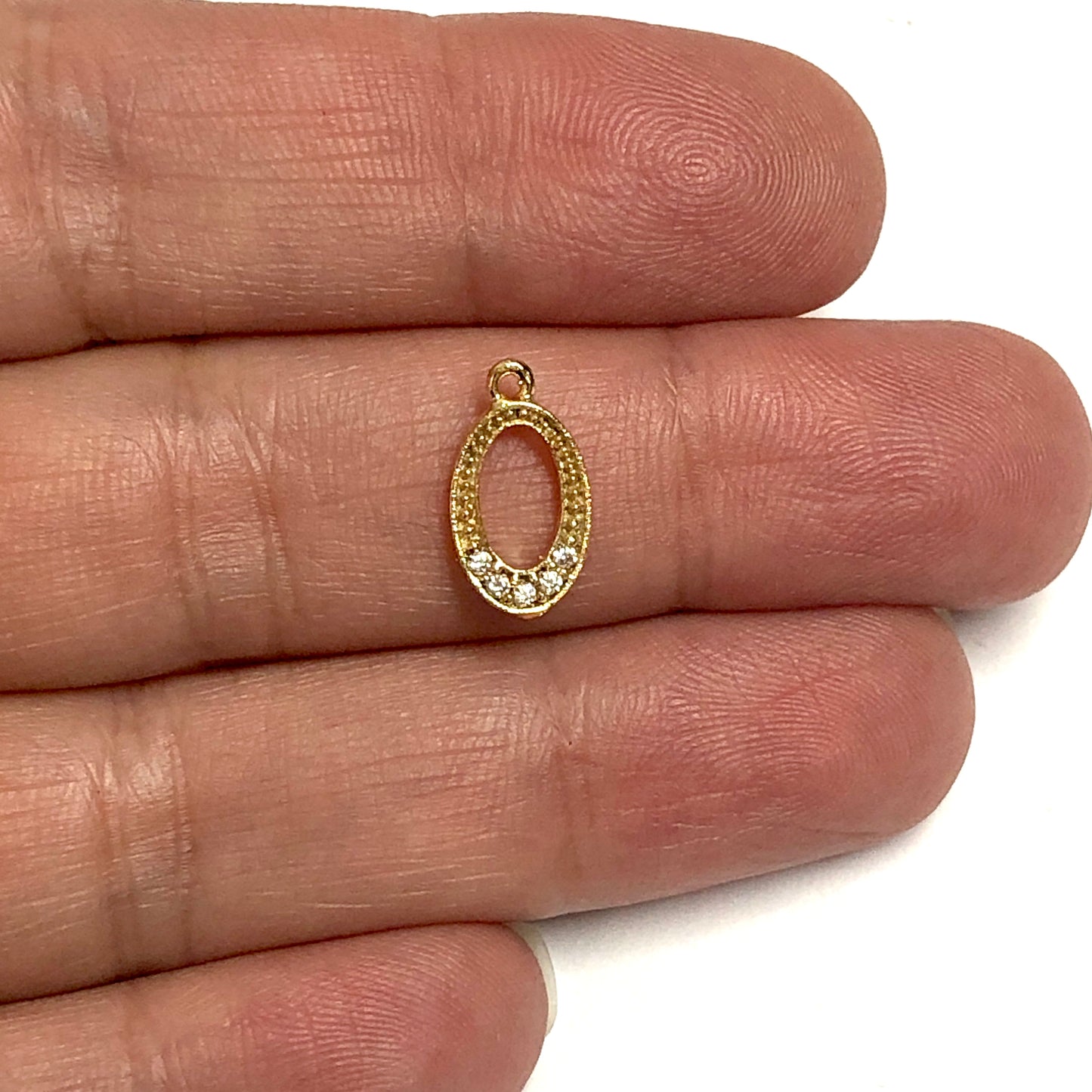 Altın Kaplama Zirkon Taşlı Elips