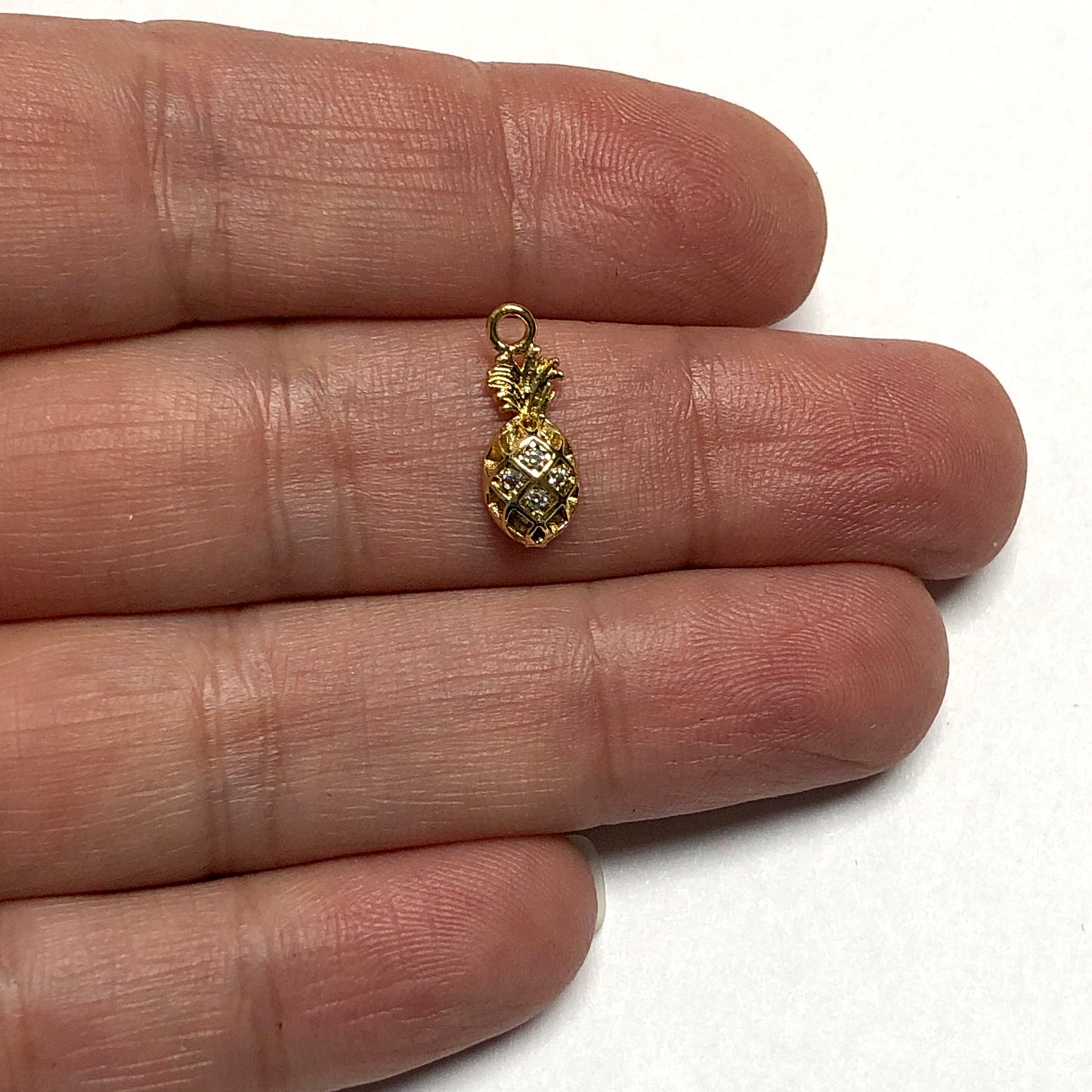 Altın Kaplama Zirkon Taşlı Ananas