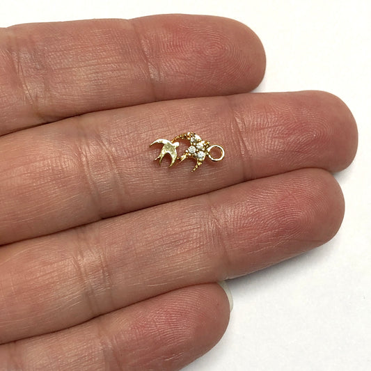 Altın Kaplama Zirkon Taşlı Kuş