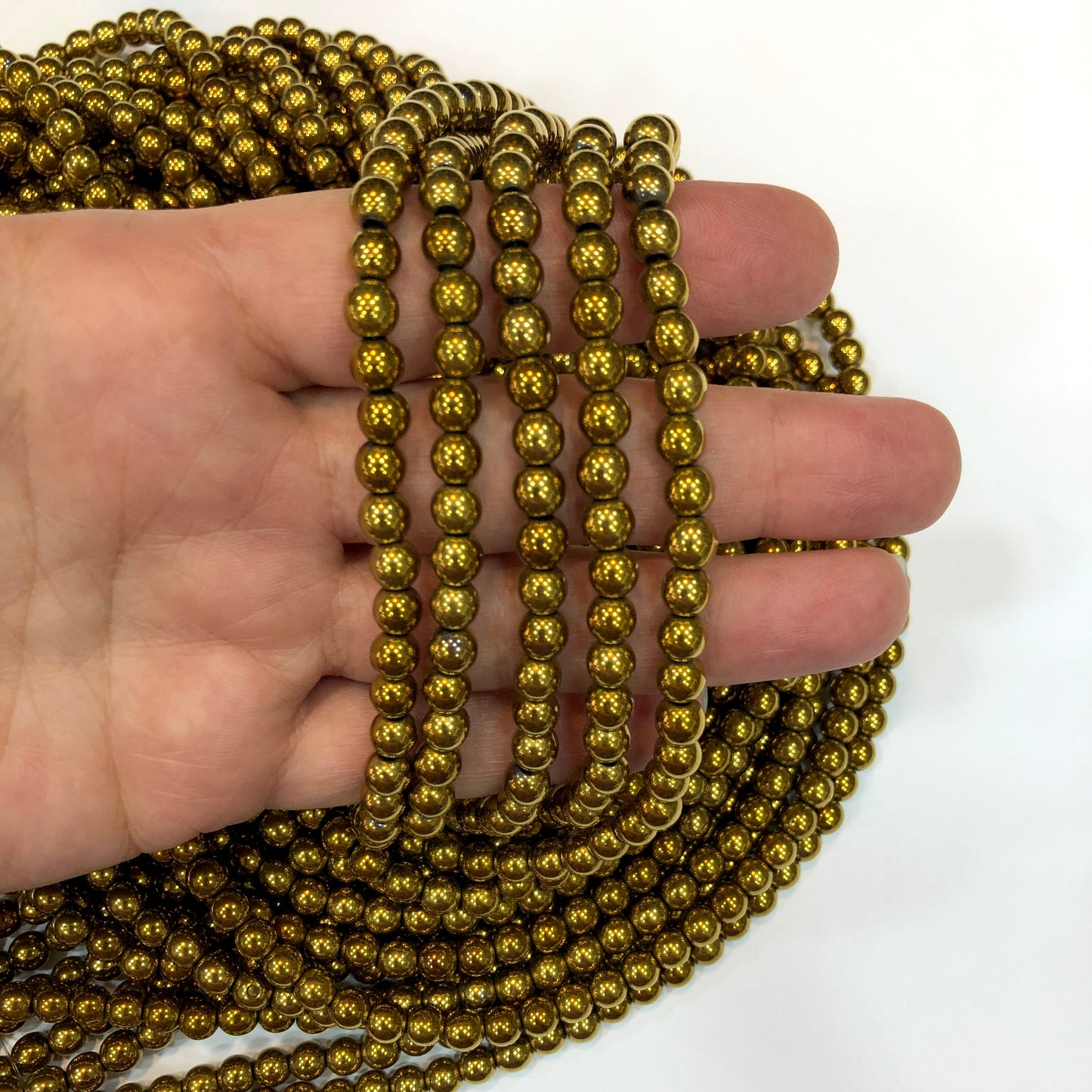 6mm Yuvarlak Hematit - Altın