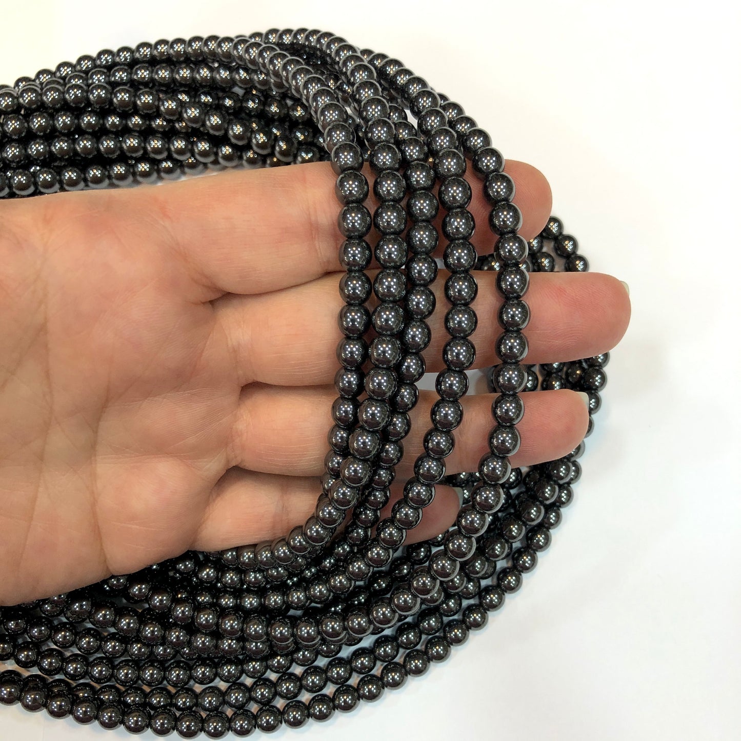 6mm Yuvarlak Hematit - Antrasit