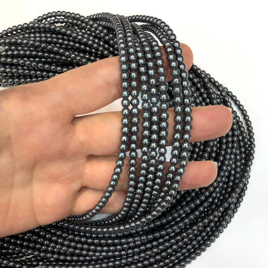 4mm Yuvarlak Hematit - Antrasit