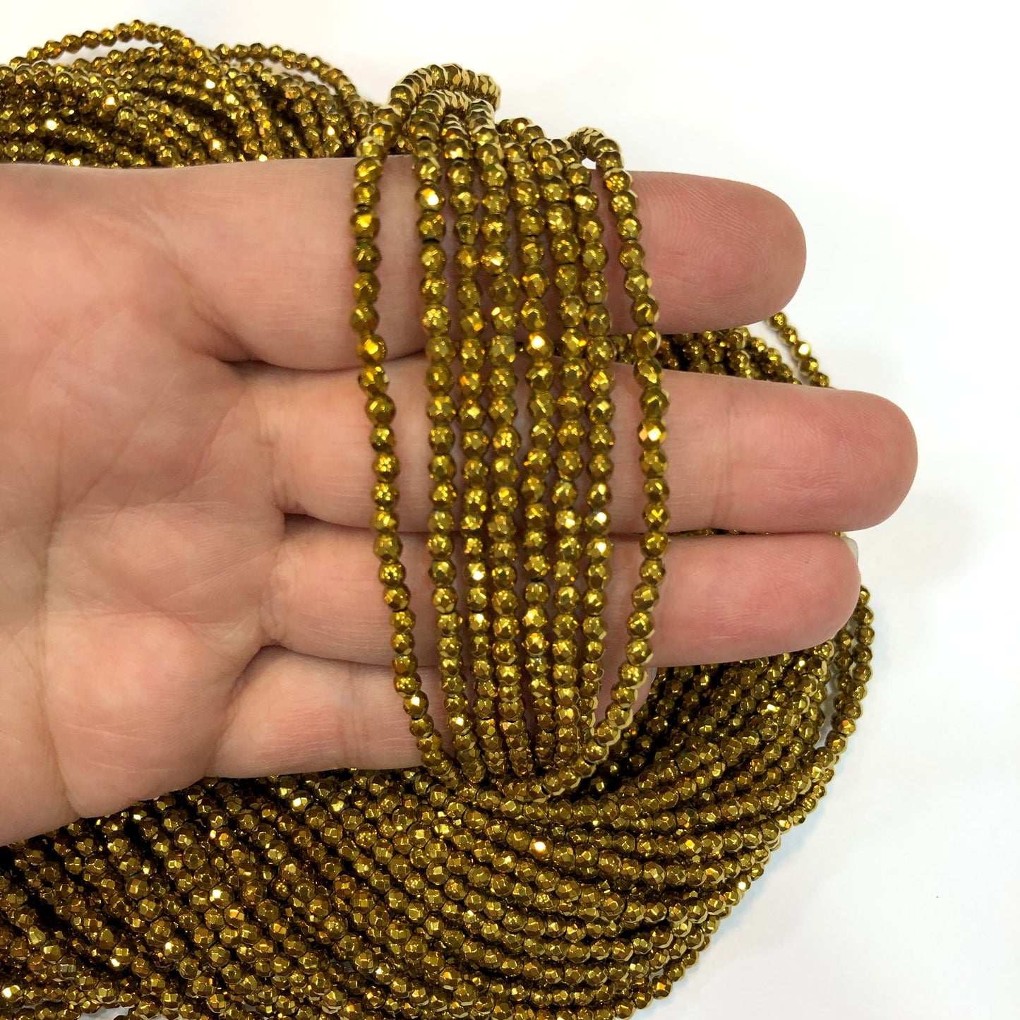 3mm Fasetli Hematit - Altın