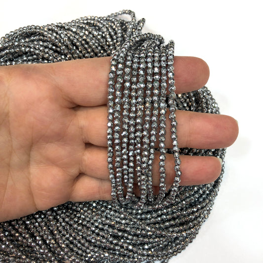 3mm Fasetli Hematit - Gümüş