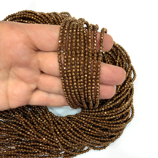 3mm Fasetli Hematit - Bakır