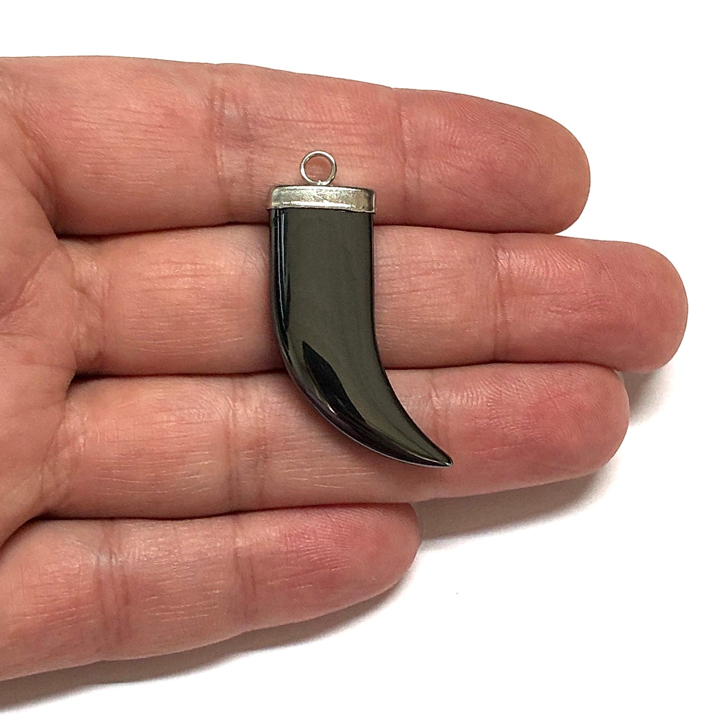 Hematit Kolye Ucu - Fil Dişi (Büyük)