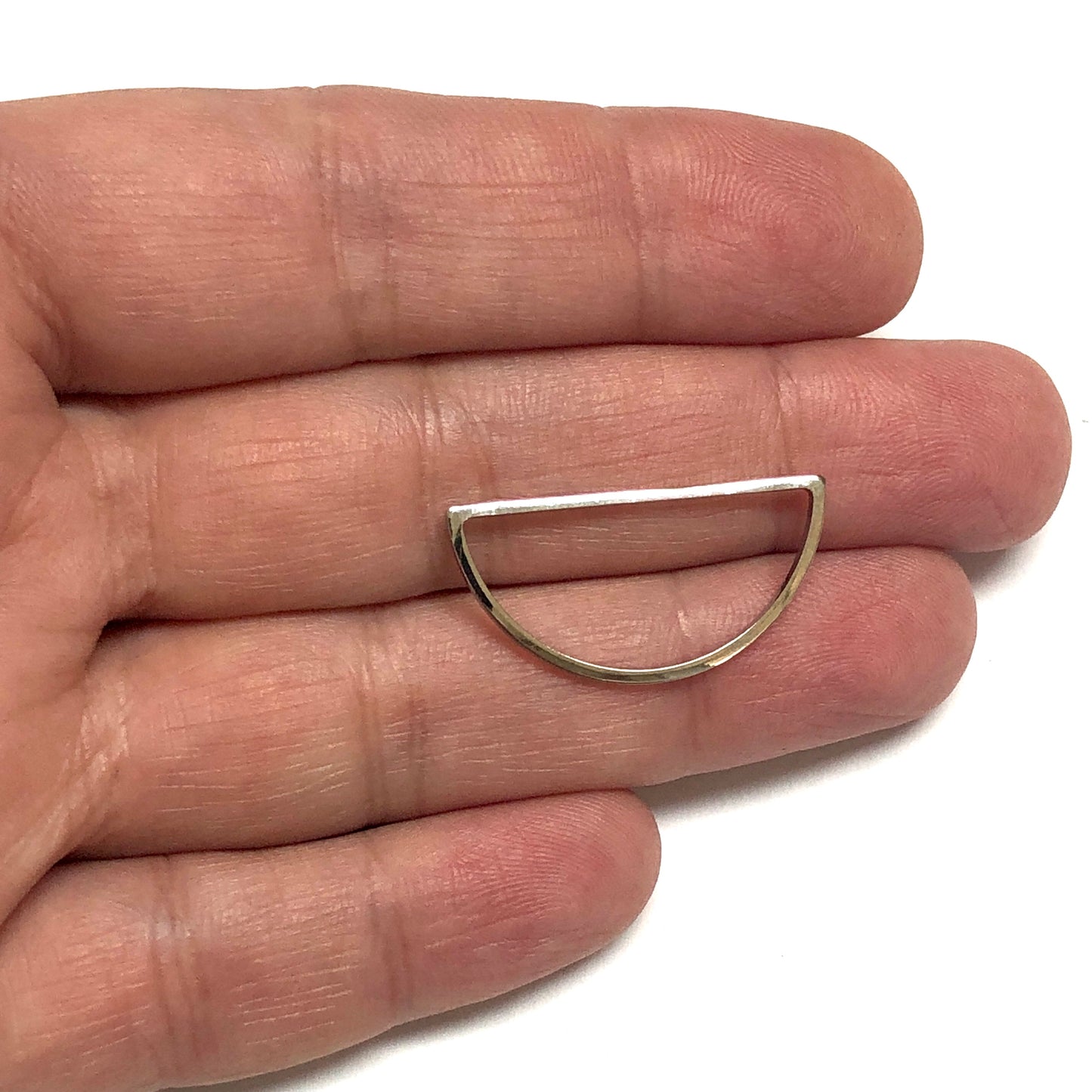 Rodyum Kaplama 14x28mm Yarım Ay Aparat