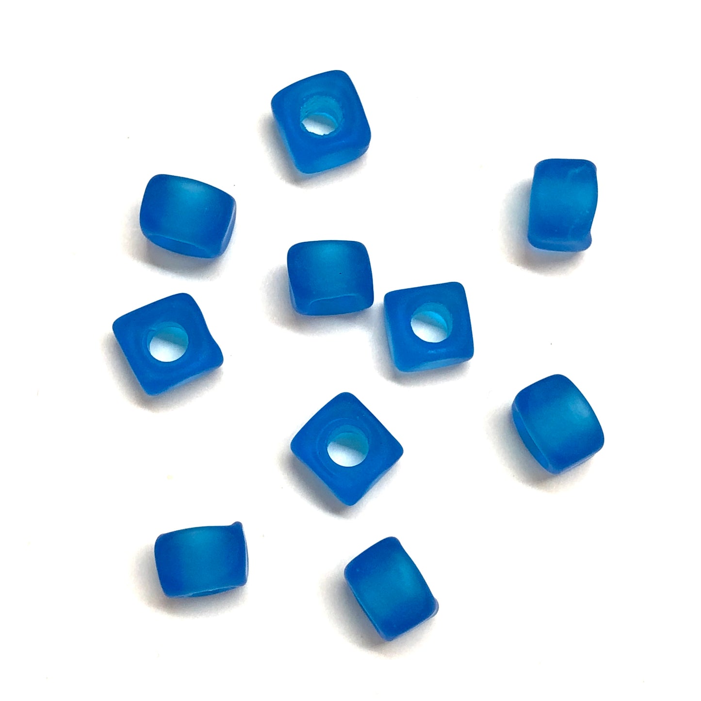 Murano Buzlu Cam Küp - Mavi