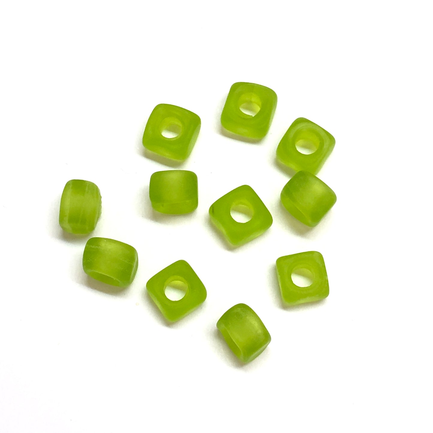 Murano Buzlu Cam Küp - Fıstık Yeşil