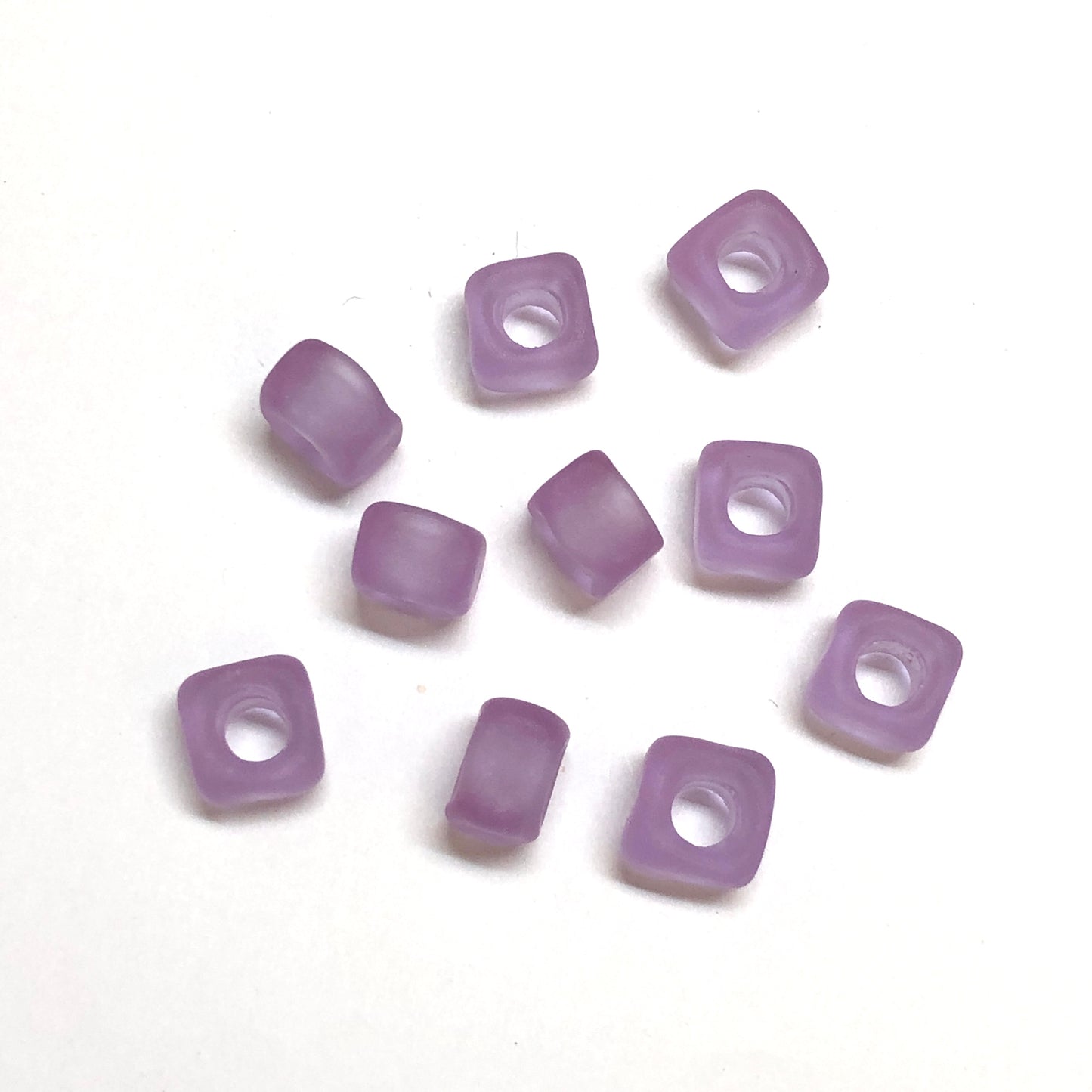 Murano Buzlu Cam Küp - Lila