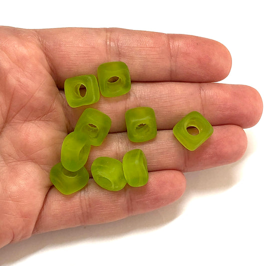 Murano Buzlu Cam Küp - Fıstık Yeşil