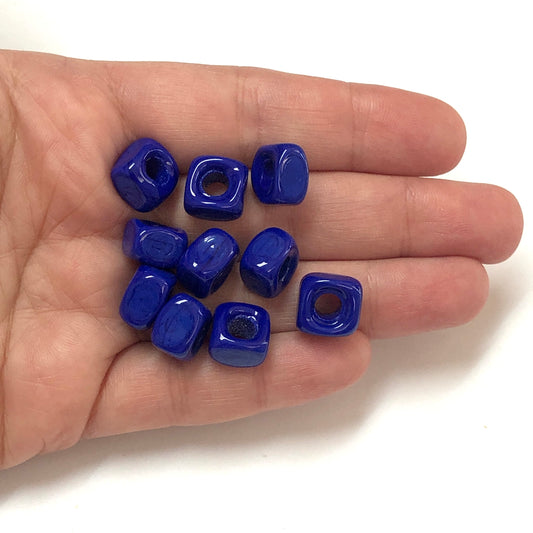 Murano Opak Cam Küp - Kobalt