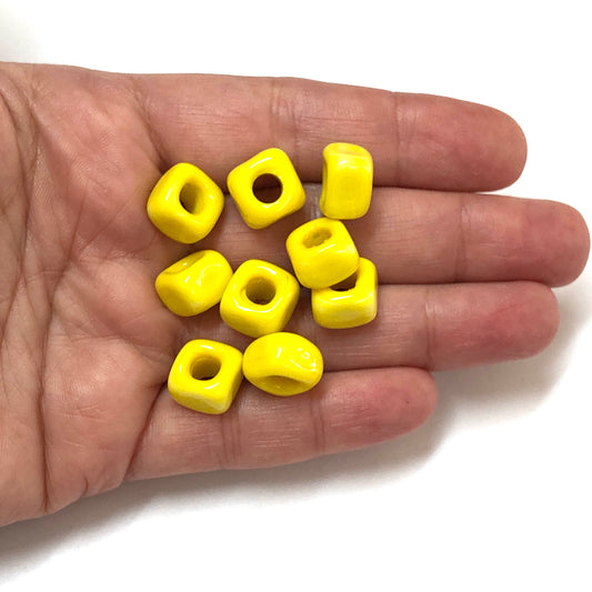 Murano Opak Cam Küp - Sarı