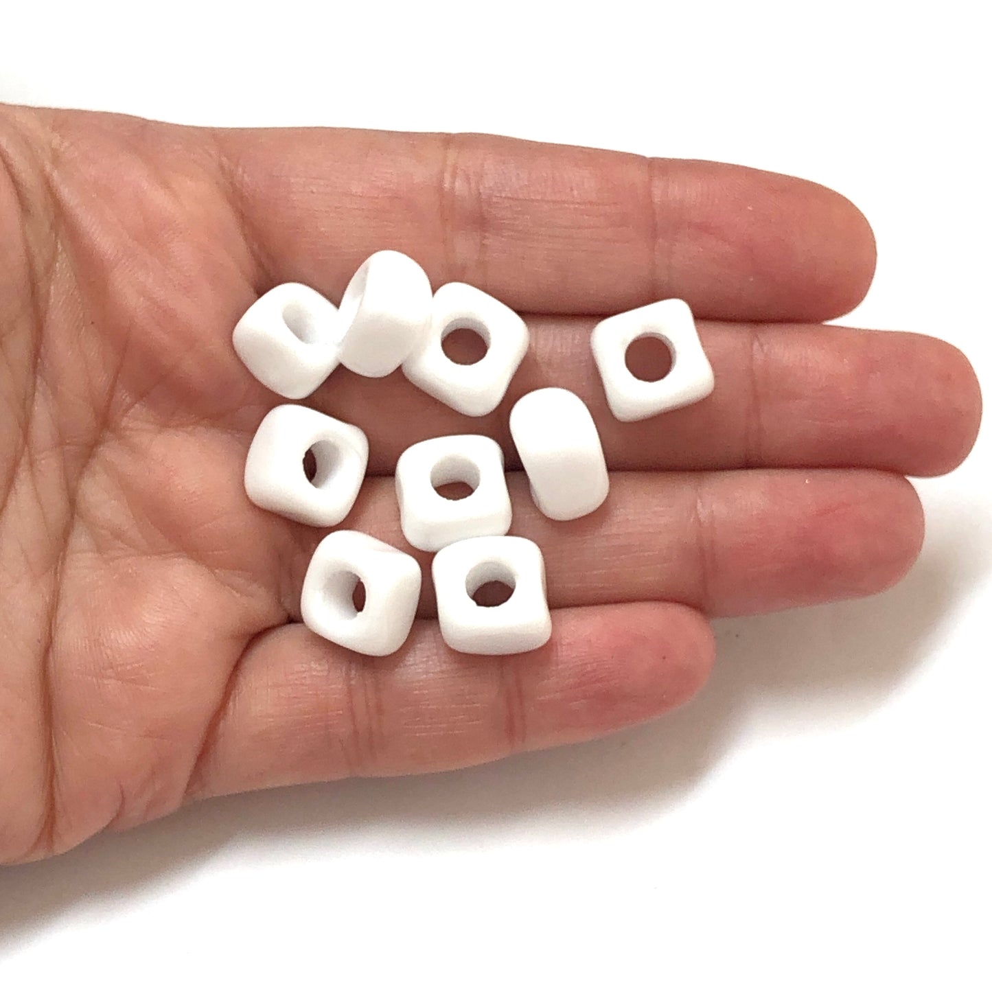 Murano Opak Cam Küp - Beyaz