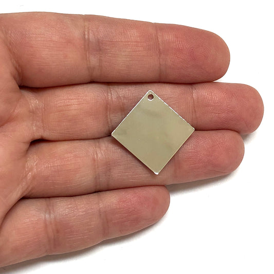 Rodyum Kaplama 18mm Kare Plaka