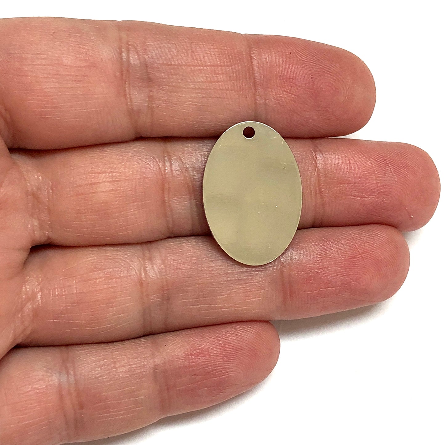 Rodyum Kaplama 17x24mm Elips Plaka