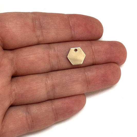 Rodyum Kaplama 10x11mm Altıgen Plaka