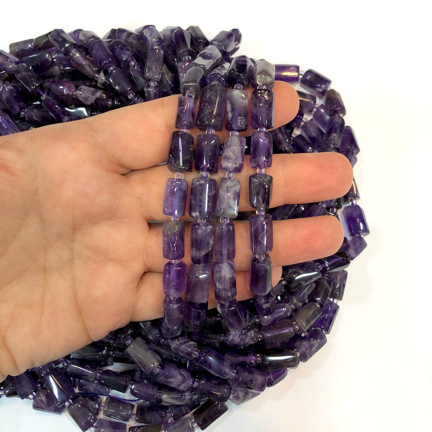 10x7mm Silindir Doğal Taş - Ametist