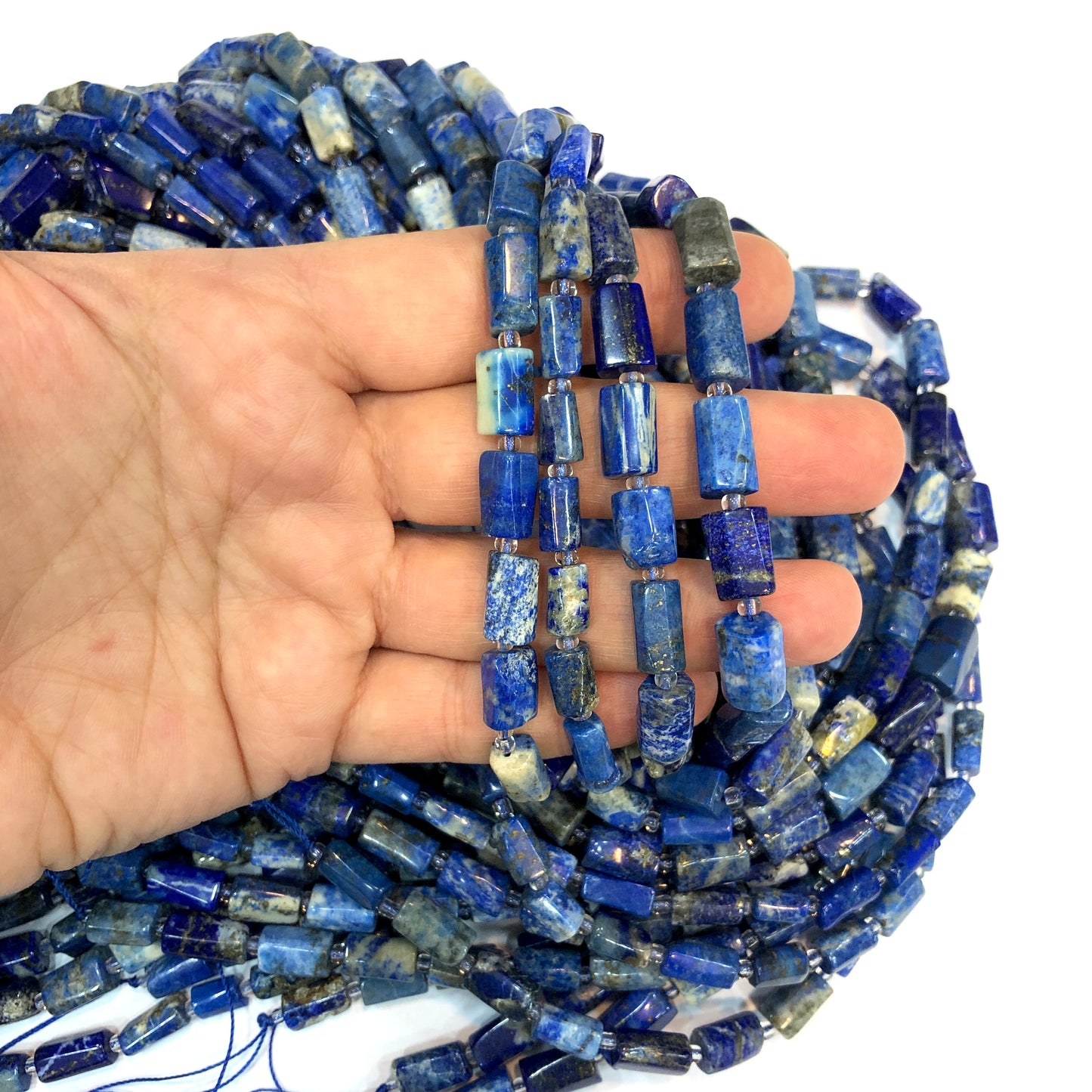 10x7mm Silindir Doğal Taş - Lapis