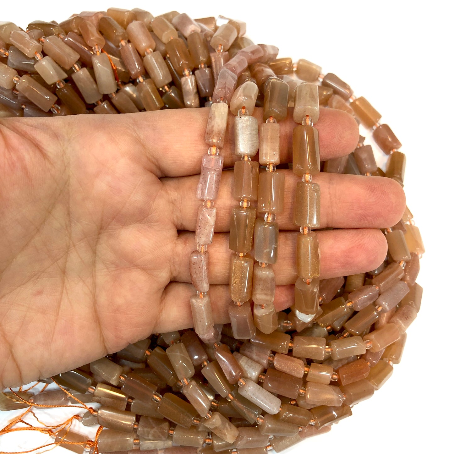 10x7mm Silindir Doğal Taş - Güneş Taşı