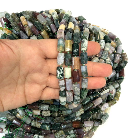 10x7mm Silindir Doğal Taş - Hint Akiği