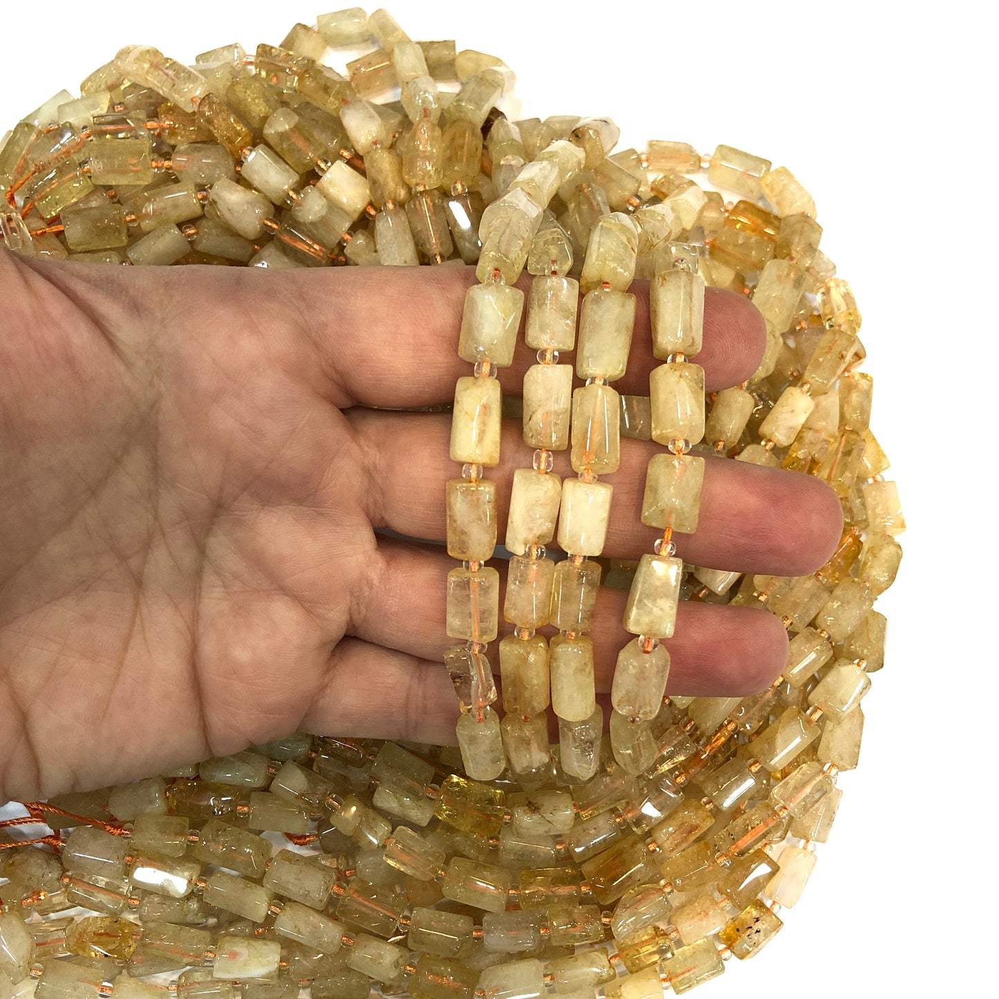 10x7mm Silindir Doğal Taş - Sitrin