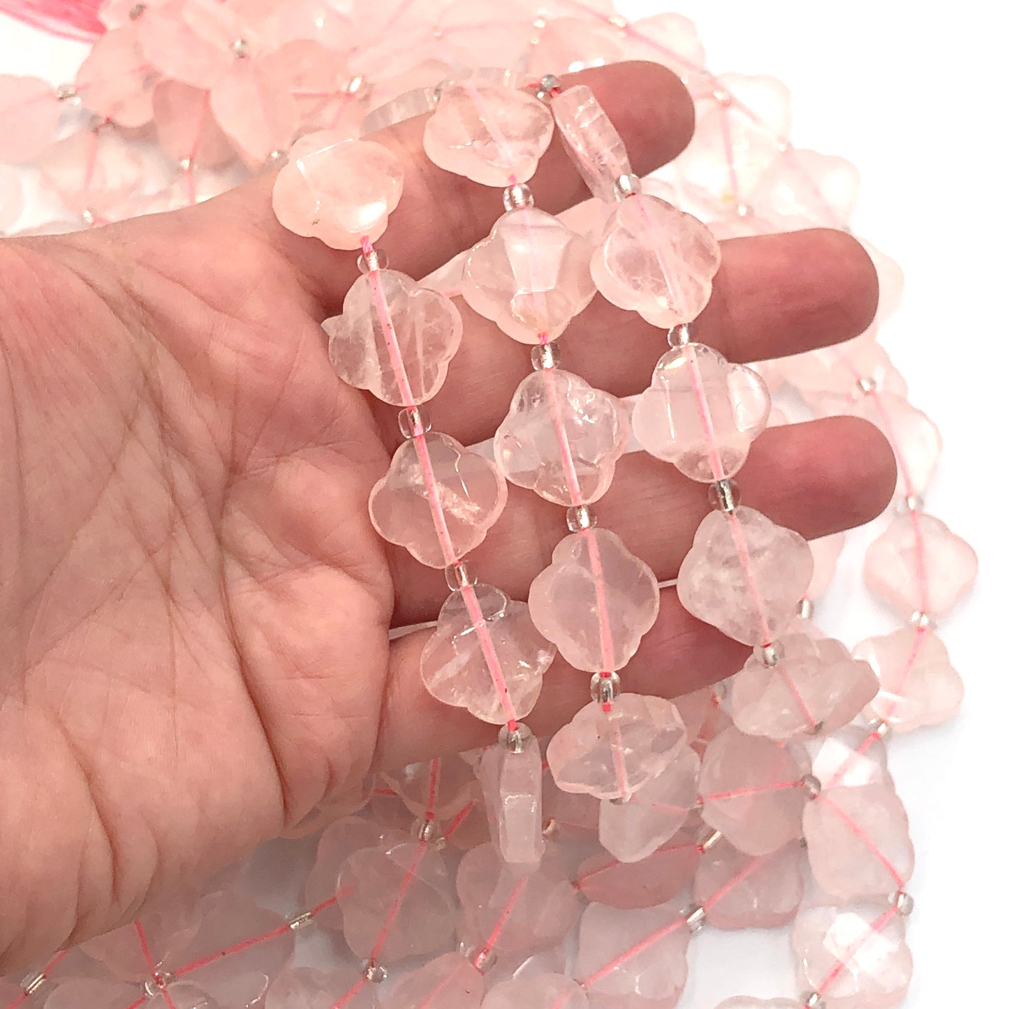 18x6mm Yonca Doğal Taş - Pembe Kuvars