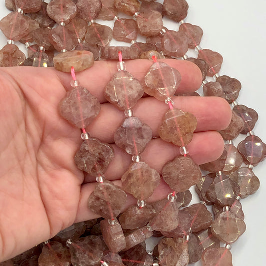 16x6mm Yonca Doğal Taş - Çilek Kuvars