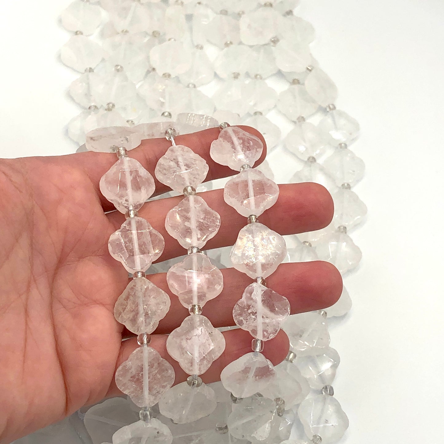 16x6mm Yonca Doğal Taş - Kristal Kuvars