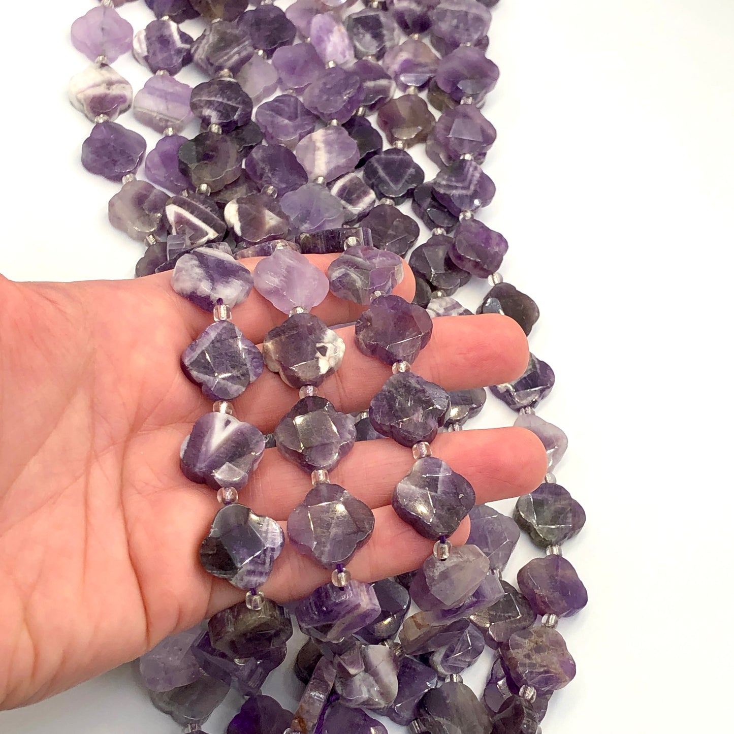 16x6mm Yonca Doğal Taş - Ametist