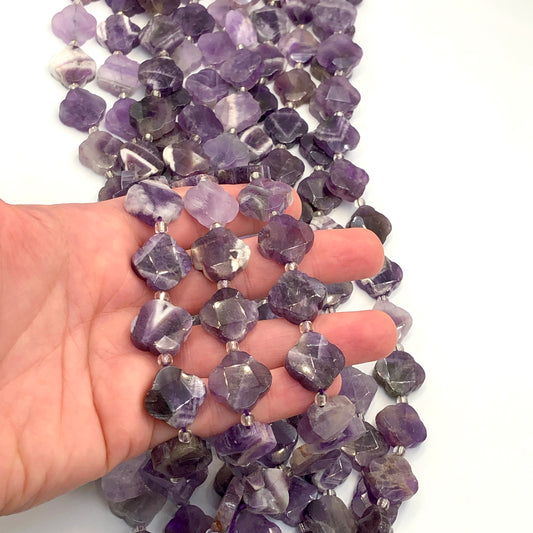 16x6mm Yonca Doğal Taş - Ametist