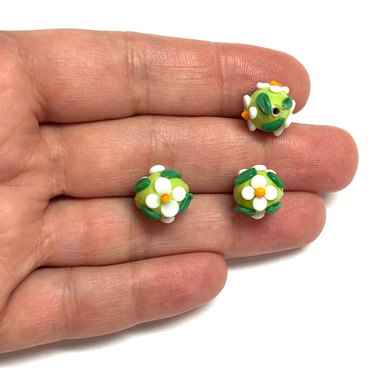 Murano Cam Çiçek Topu - Yeşil