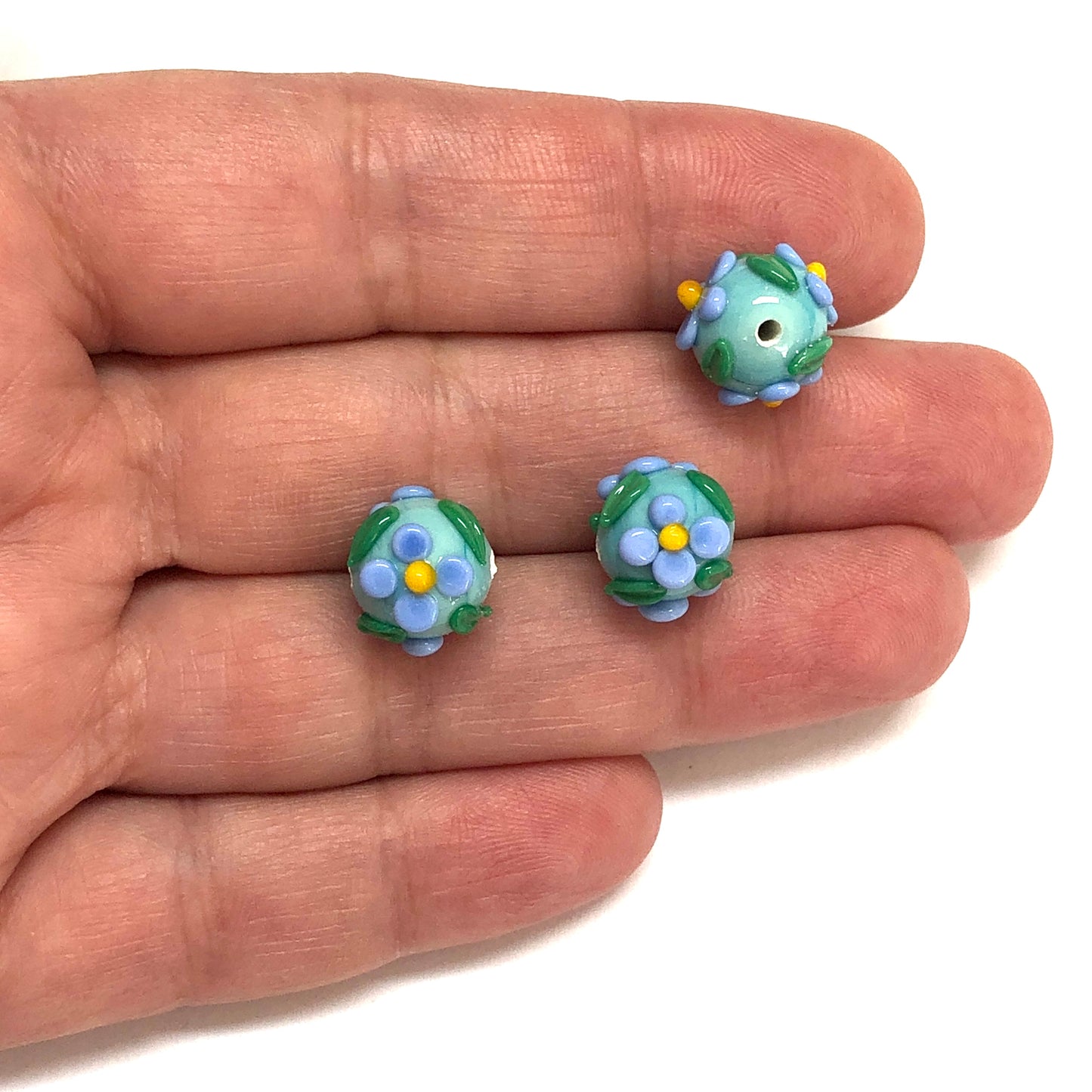 Murano Cam Çiçek Topu - Mint