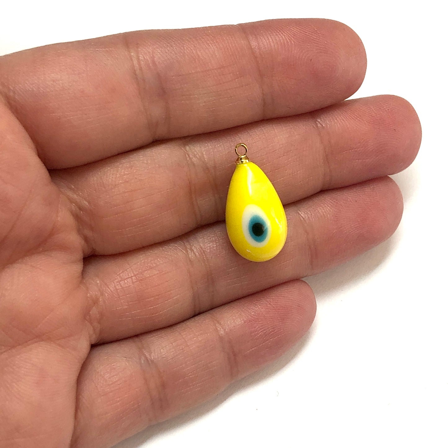 Murano Cam Damla Nazar - Sarı