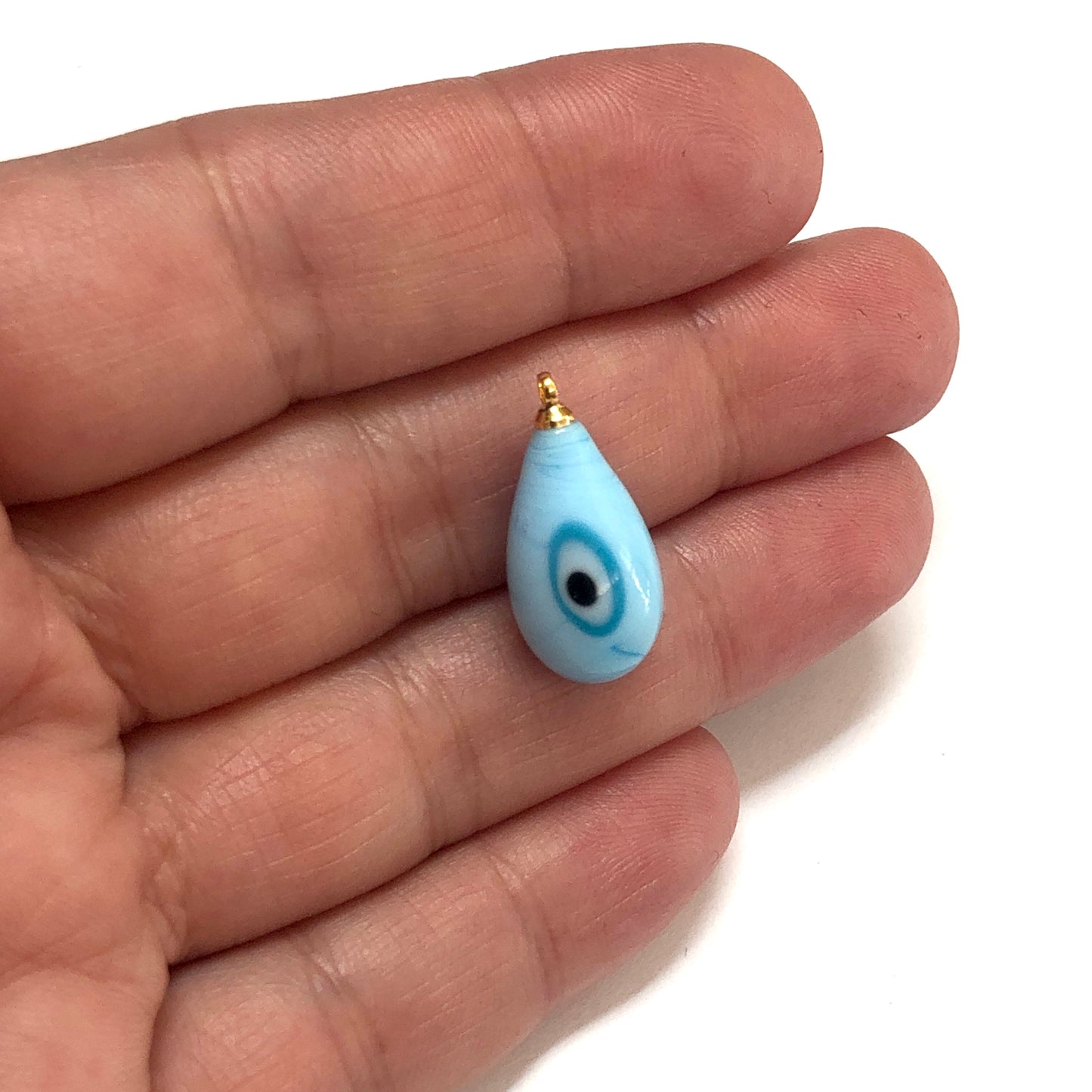 Murano Cam Damla Nazar - Açık Mavi