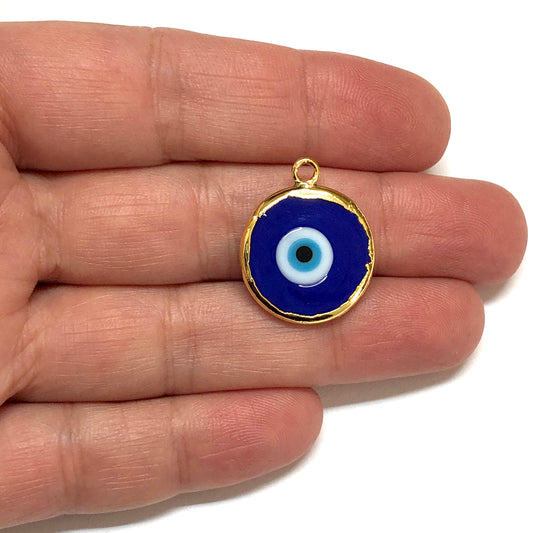 Murano Cam Sıvama Nazar Kolye Ucu - Kobalt